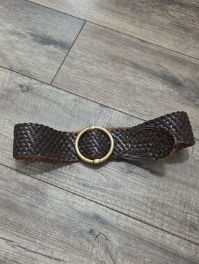 Ann Taylor Braided Leather Woven Hobo Belt